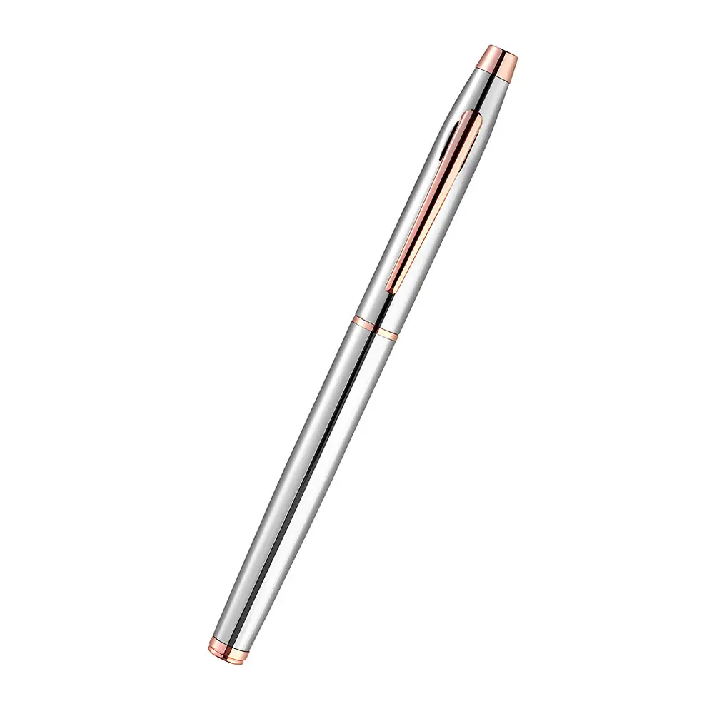 93647757aaaa983e1a39ef3150aab4d1.webp FTJ - MP 65 - Kross Roller Chrome Rosegold Metal Pen - Image 1