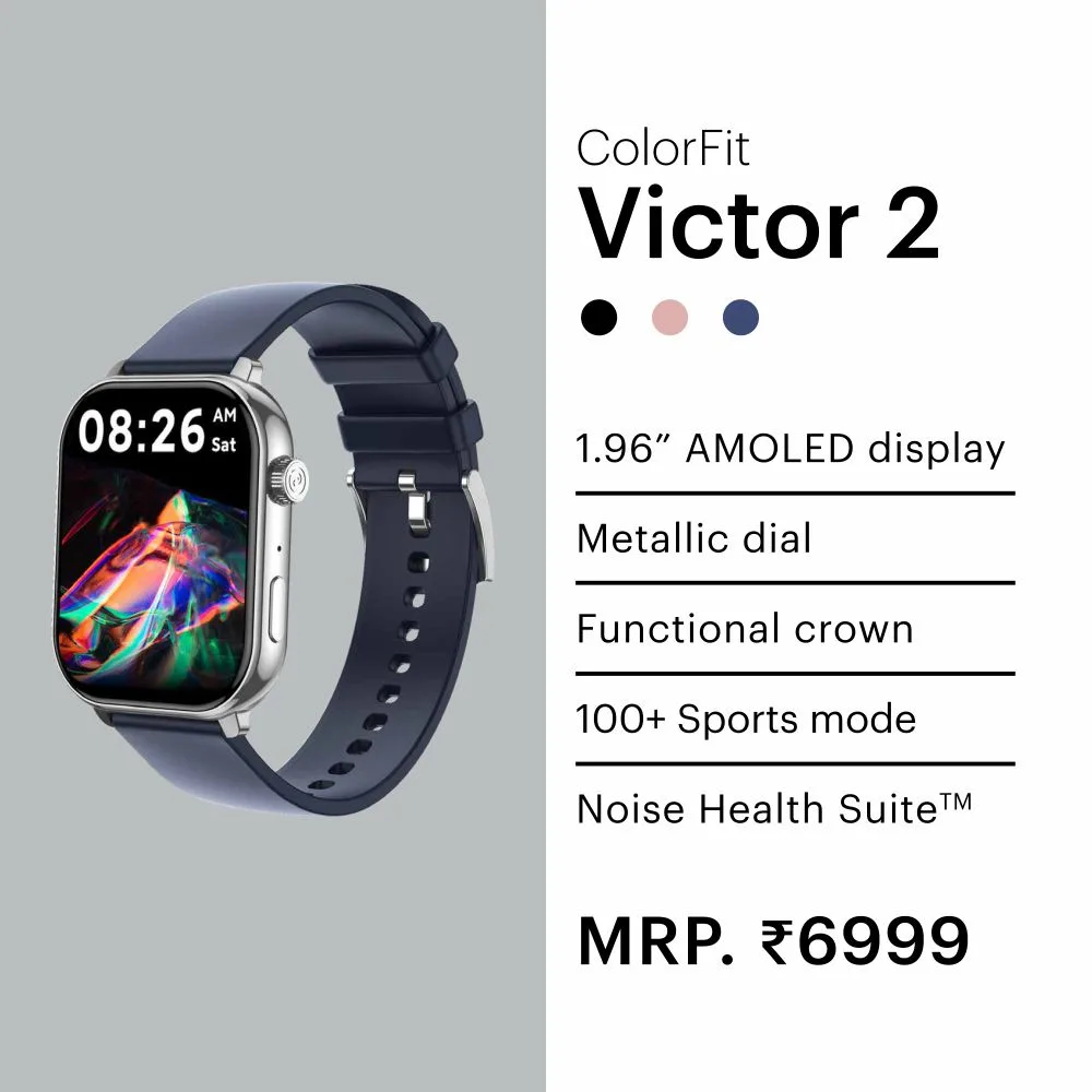 9d0ceeea5329744132fda3e95f03cd62.webp Noise - ColorFit Victor 2 Smartwatch - MRP 6999 - Image 1