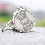 Round Calendar Metal Keychain