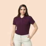 VERO MODA - JACQUARD POLO - WINE COLOUR-MRP-2299
