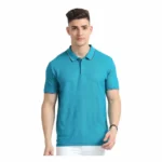 SKECHERS - TURKISH BLUE POLO WITH WHITE AND NAVY BLUE TIPPING T-SHIRT - 100% COTTON-MRP-1999