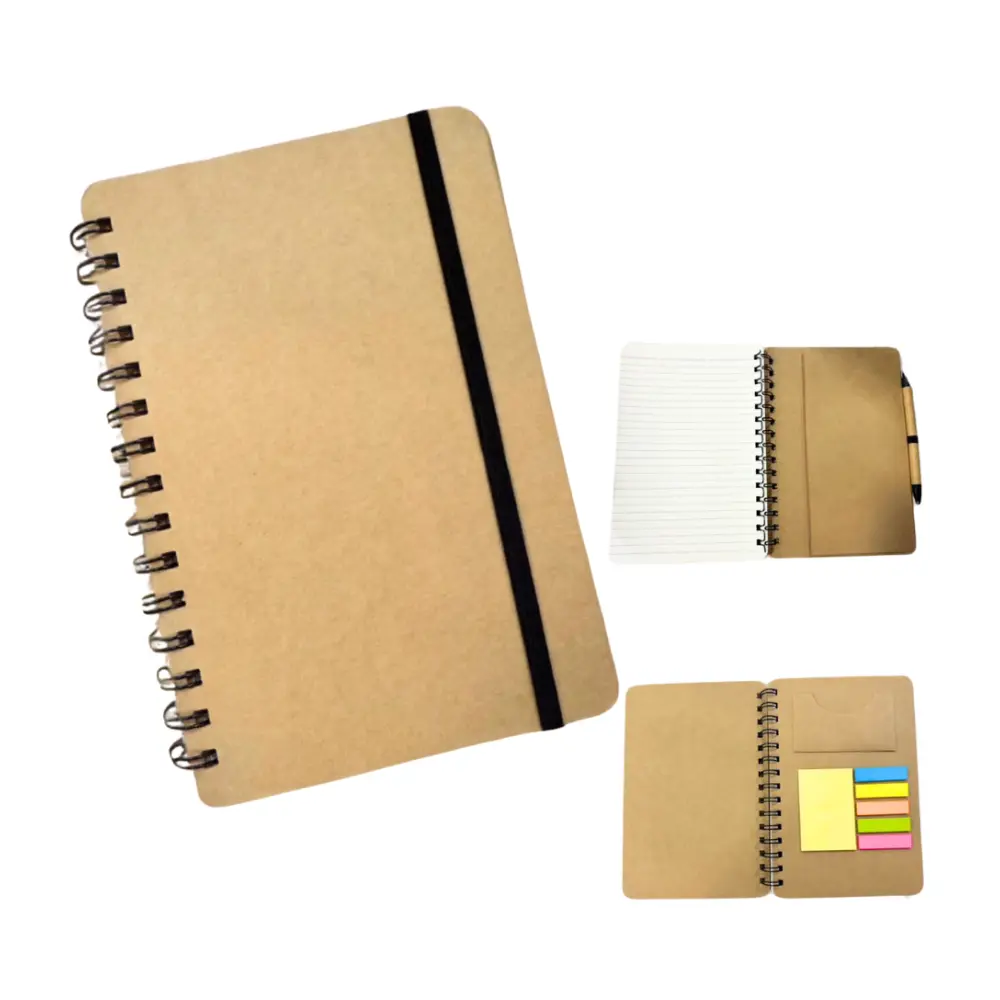 b58a5e7b8e7eedcdfe5d795a8d43dfae.webp Spiral Notebook Sticky Pads Hardbound 160 pages & pen - M032 - Image 1