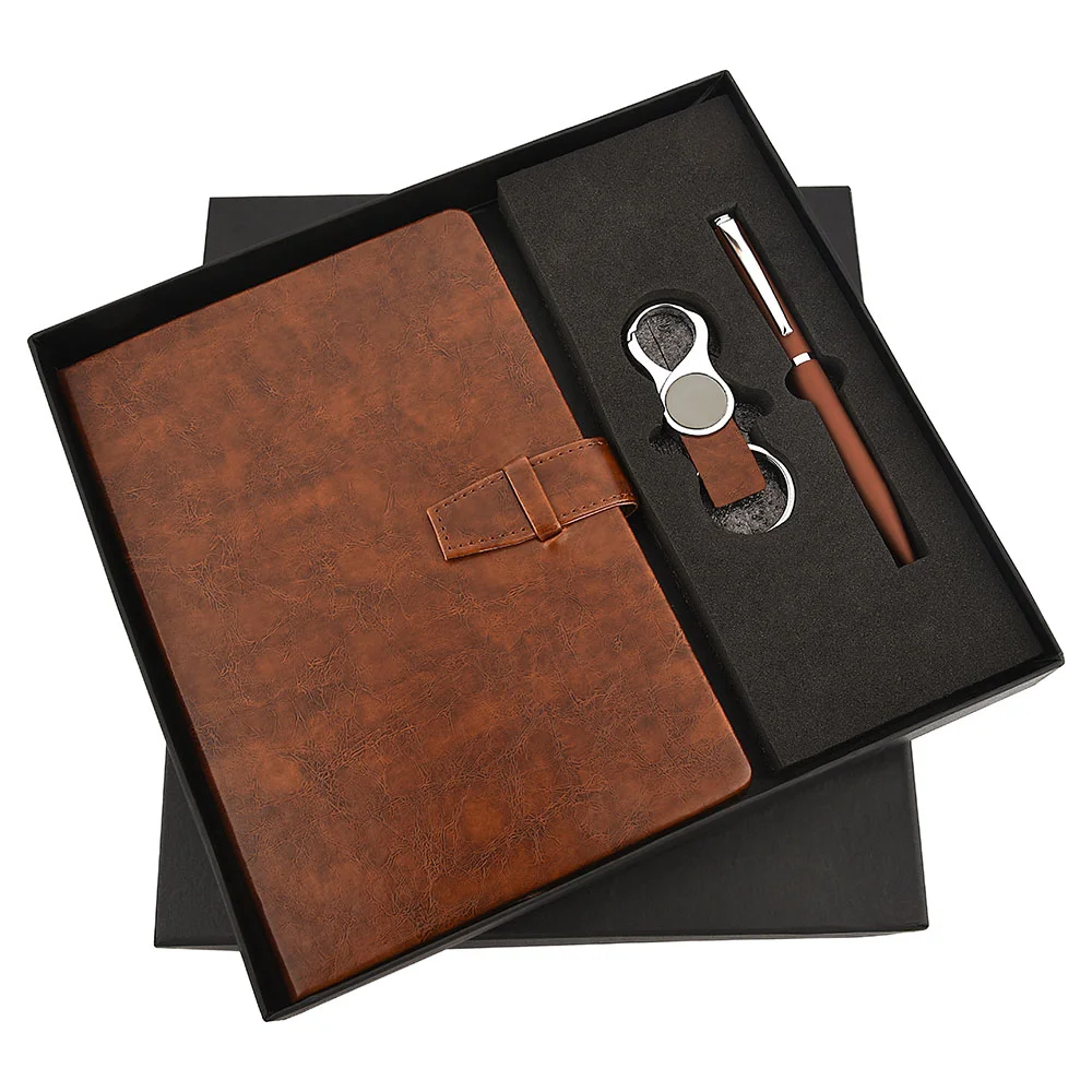 b8047188d6d0774f071c91cfdf998e57.webp FTJ - Sr 157 - Textured Leather 3 in 1 Pen, Diary & Keychain - Image 1