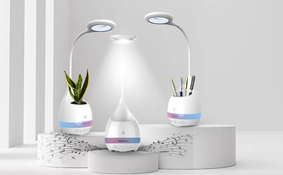 b96166f312a8b1a4b5297fce5b292506.webp XECH T2 - Touch Lamp, Pen Holder/Plant Pot, USB Holder & Wireless speaker - Image 1