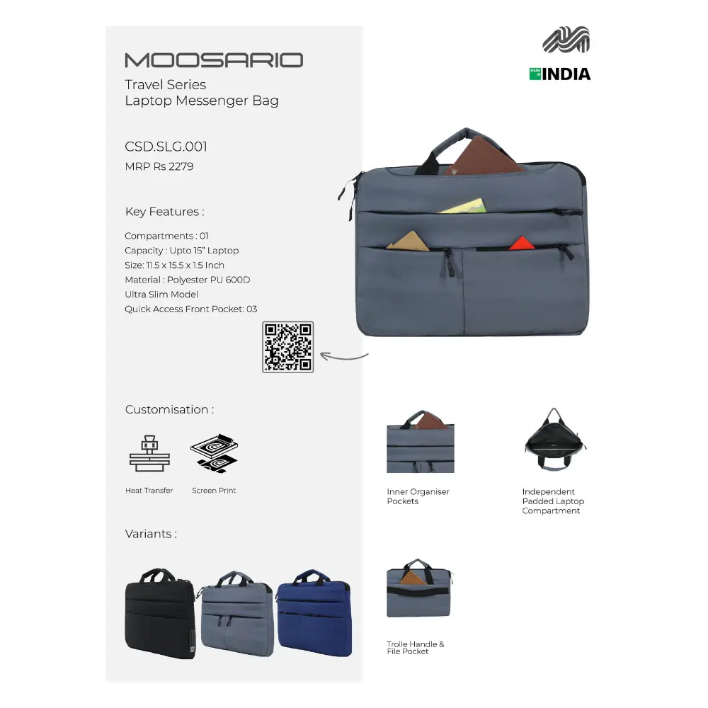 ba5fc1d8bd858b0e80b3366c91eb4284.webp MOOSARIO Travel Series Laptop Messenger Bag - Image 1