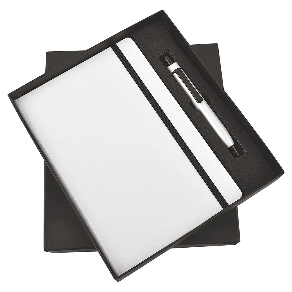 bd52a3dbac0834575332c8342032a0d6.webp FTJ - Sr 141 - White Elastic Pen & Diary - Image 1