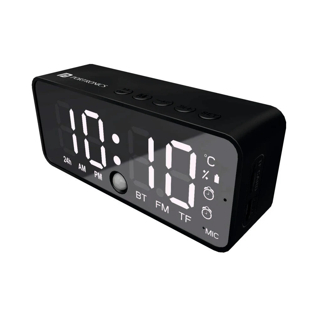 c0215b91a0a8e26dbd1d9de91666b2a5.webp Portoronics - Pixel 4 Digital clock with Speaker POR 2001 - MRP 1999 - Image 1