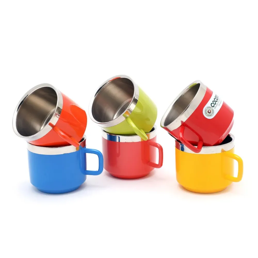 c3617638152ce9bae9c0959422e4bb99.webp Coconut - Colourful Stainless Steel Mug - Set of 6 - Image 1