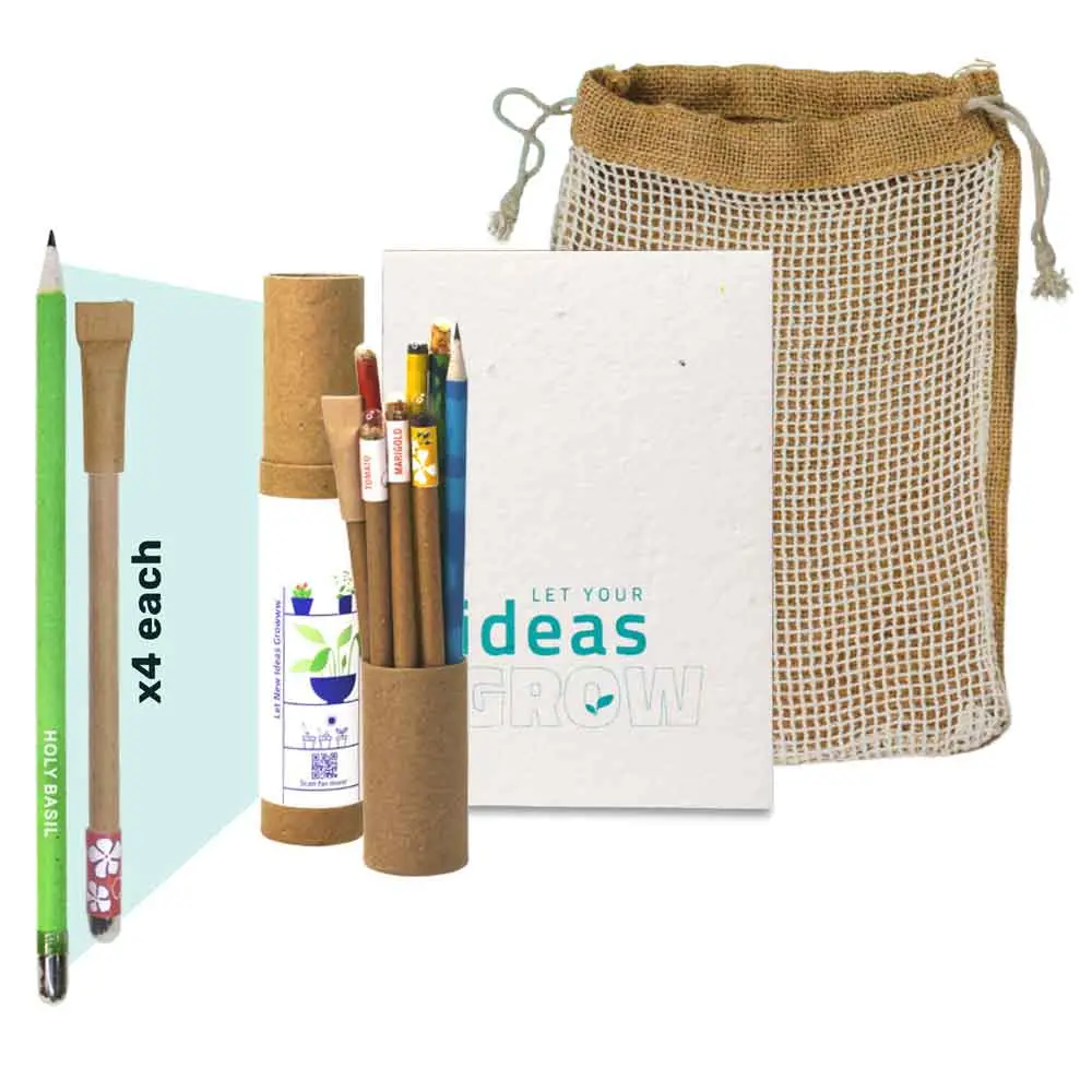 c8edd08a63fe336262cdff4e978d63d6.webp EcoMatic (4+4) Plantable Stationery Jute Bag - Image 1