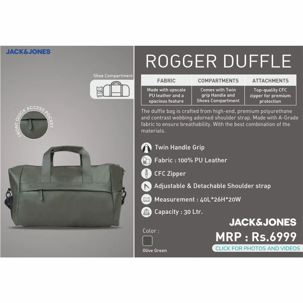 ca0378509701c5cb5c929c8da49dca5a.webp Jack & Jones JJ ROGGER DUFFLE MRP- 6999 - Image 1