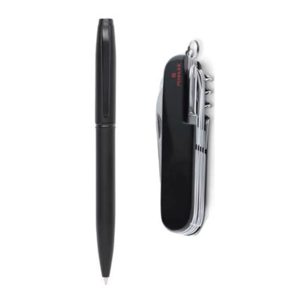 cc699d5cc14a426552be599989f96dcb.webp Pennlne Atlas Matte Black Ball Point Pen + 11 in 1 Multitool Combo - Image 1