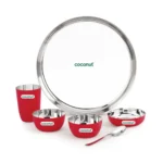 Coconut - Steel Red Colour Dinner set - Set of 6