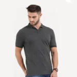 RARE RABBIT POLO TEE - CHARCOAL MELANGE COLOUR - UNISEX-MRP-1699