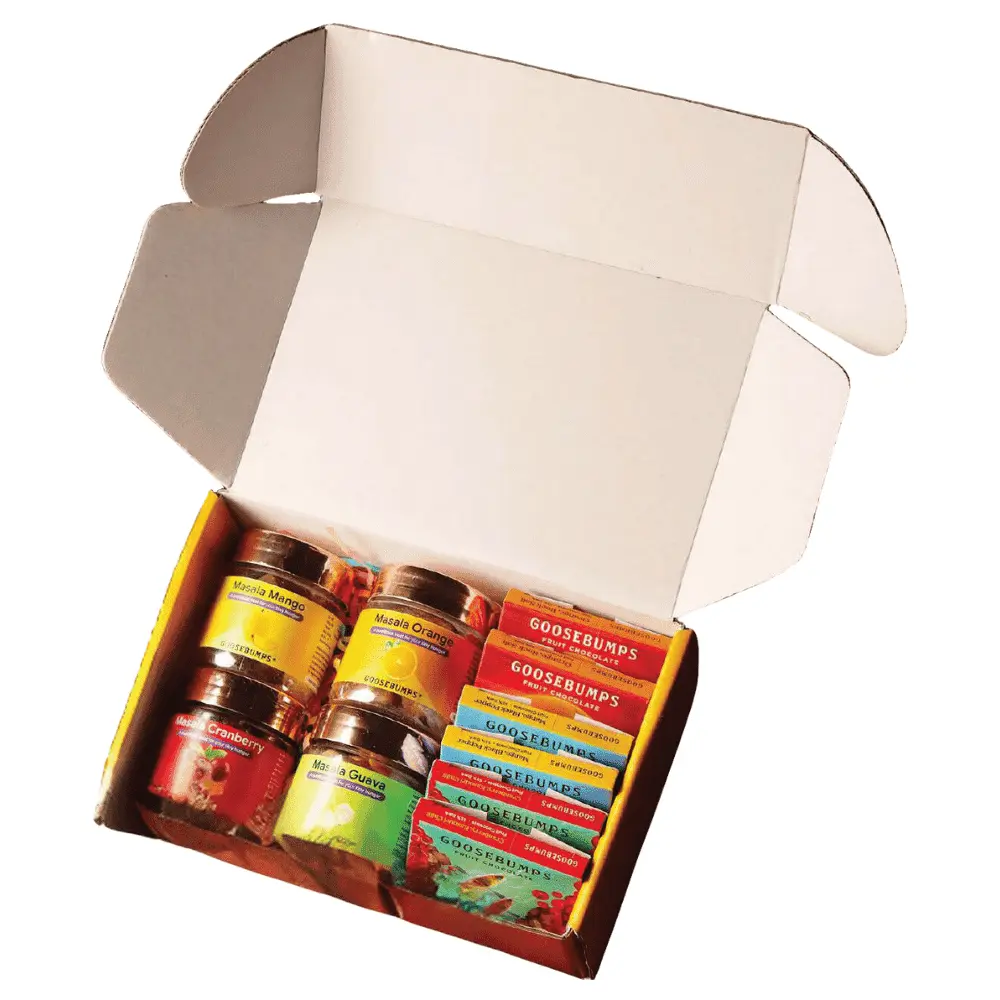 d4d5564575c9a4a88f68d24ea97a3a14.webp Goosebumps - Eco Gift Box of 12 Chocolates & Diya - Image 1
