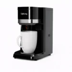 Single Cup Coffee Maker – Compact 350W Coffee Brewer with Ceramic Mug