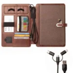 Organiser with Wireless 4000 mAh Power Bank and 16GB Flash Drive - Dark Brown