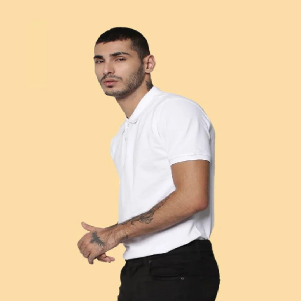 e4e9b972596793c8f8866dd6db02ce58.webp JACK & JONES - SOLID POLO NECK - T-SHIRT-WHITE COLOUR - Image 1