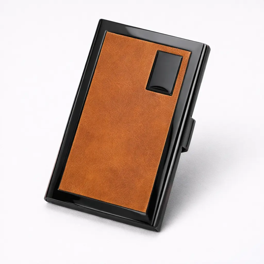 e5408472740585c47bbd7e82720bbc4d.webp Modern Textured Metal Card Holde - Image 1