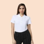 VERO MODA -JACQUARD POLO - WHITE COLOUR-MRP-2299