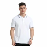 SKECHERS - WHITE WITH ROYAL AND NAVY BLUE TIPPING T-SHIRT - 100% COTTON-MRP-1999